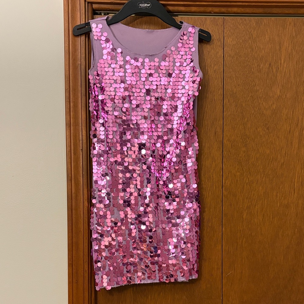 Pink Sequin Kids Dress